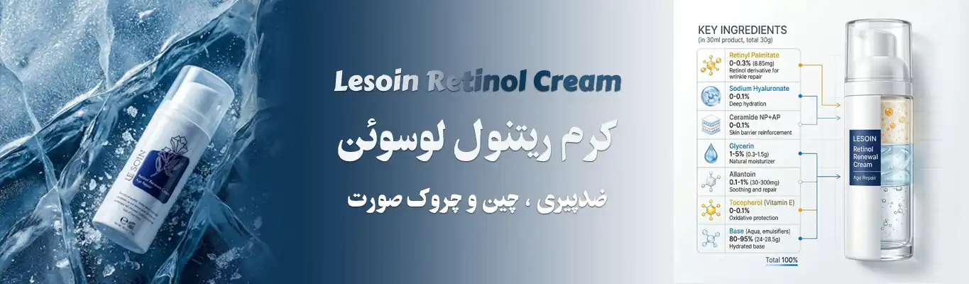 فروشگاه تجهیزات زیبایی پزشکی پلاس شید 54 کرم رتینول لوسوئن | خرید کرم ضد چروک و جوانساز Retinol Lesoin
