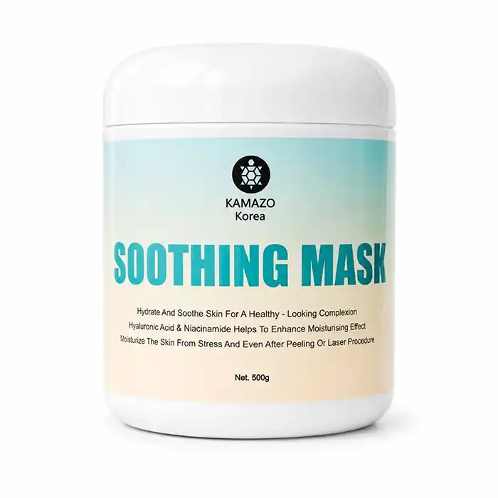 kamazo-soothing-mask-500g 00002 سوتینگ ماسک کامازو 500 گرمی | ماسک آبرسان و آرامبخش پوست