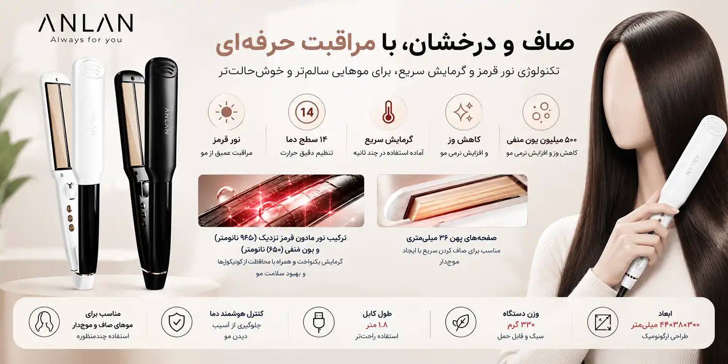 anlan-ajb51-hair-straightener 0009 عملکرد اتو مو و فرکننده مو ANLAN مدل AJB51